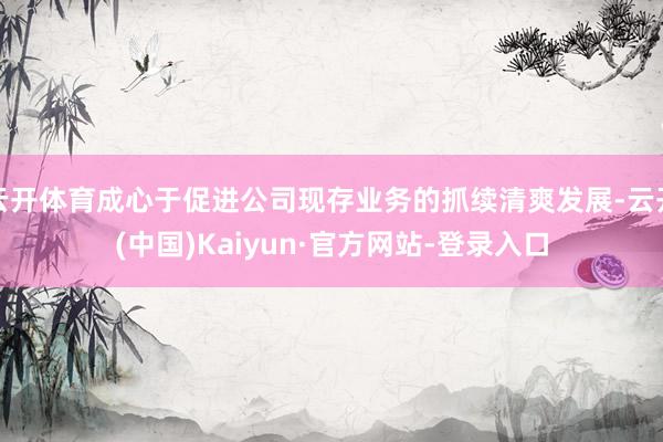 云开体育成心于促进公司现存业务的抓续清爽发展-云开(中国)Kaiyun·官方网站-登录入口